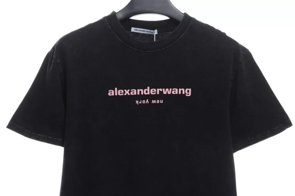 Washed small letter T-shirts